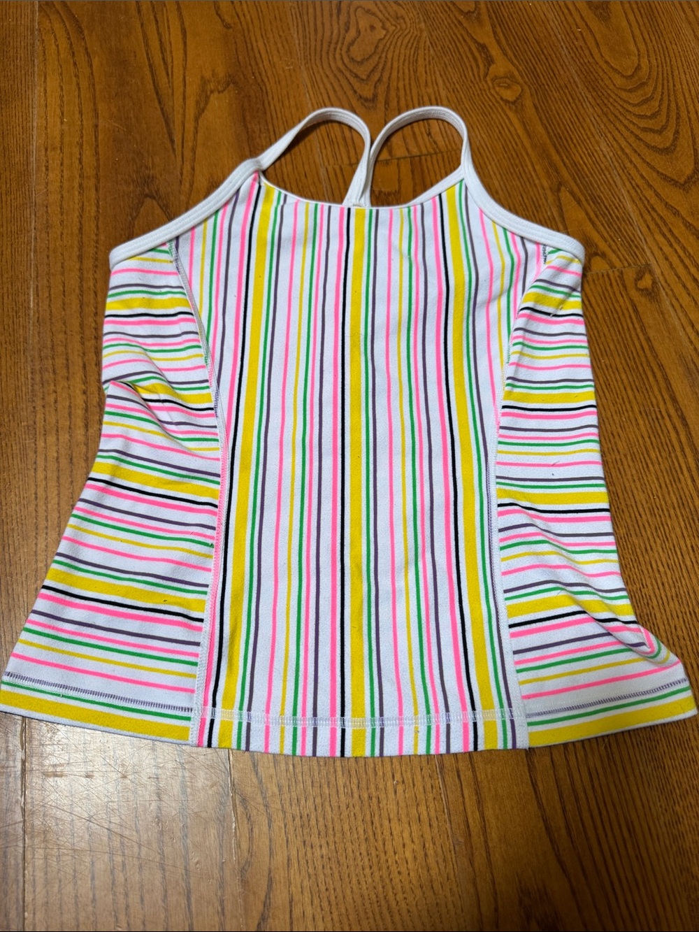 Ivivva Girls' Striped Tank Top - White, Yellow, Pink, Green, Blue, Black